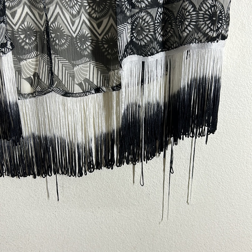 Steve Madden Black & White Pattern Open Front Kim… - image 6